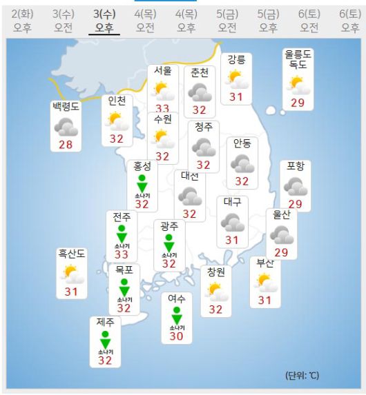 3일 날씨 (사진=기상청 제공)