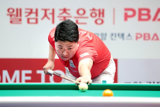 SK렌터카 조건휘는 '돌풍의 언더독' 신대권을 상대로 3-1로 승리, 올 시즌 첫 8강 진출의 기쁨을 맛봤다./@PBA