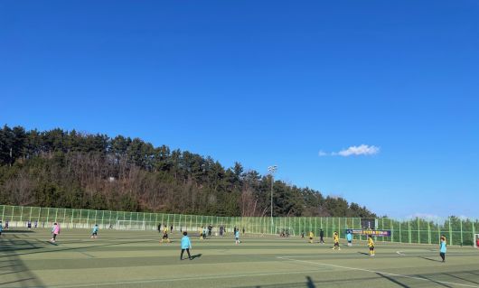 영덕 축구 동계 전지훈련 초등부 전지훈련 모습.(사진제공=영덕군)