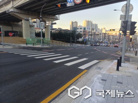 사거리를 통합한 명지교차로(사진=용인시)