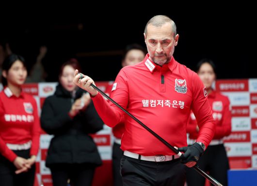 웰컴저축은행의 에이스 사이그너는 이번 플레이오프에서 총 6경기에 출전해 1승 5패, 승률 16.7%에 그치고 있다./@PBA