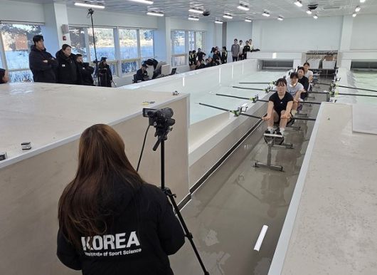 2026년 조정국가대표 후보선수 동계합숙훈련 모습(사진=충주시)