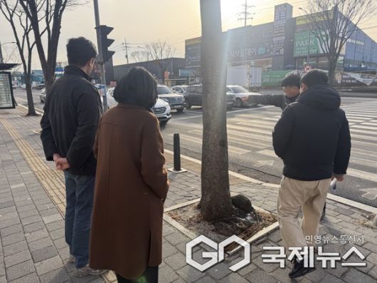 김병민 용인시의원, 마북동 금호베스트빌 삼거리 교통환경 개선 현장 간담회(사진=김병민의원실)