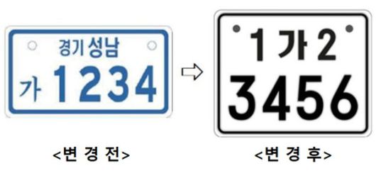 (자료/시흥시) 이륜자동차 전국번호판 변경 전 후 사례