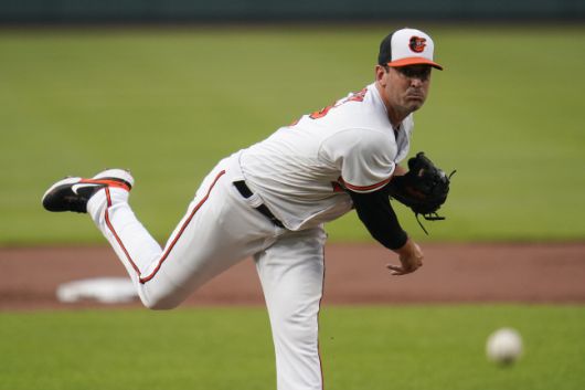 볼티모어 선발 맷 하비는 3.2이닝 동안 6실점해 평균자책점이 7.70으로 올라갔다. 볼티모어(메릴랜드주)|AP연합뉴스