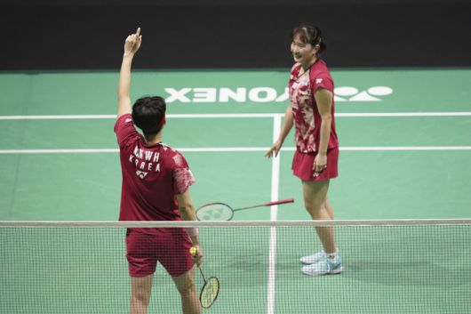 김원호-정나은의 승리 순간. 쿠알라룸푸르|AP 연합뉴스