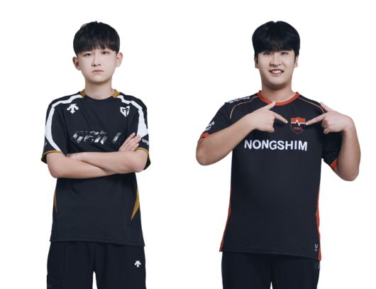 젠지 고원재(왼쪽)와 농심 김승환은 지난 1월 열린 트라이아웃을 통해 프로 데뷔한 ‘신예’다. 사진 | 넥슨