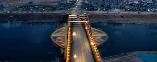 ‘경관조명과 미디어파사드’를 설치한 평창교 정비사업 예상 모습.  사진|평창군청