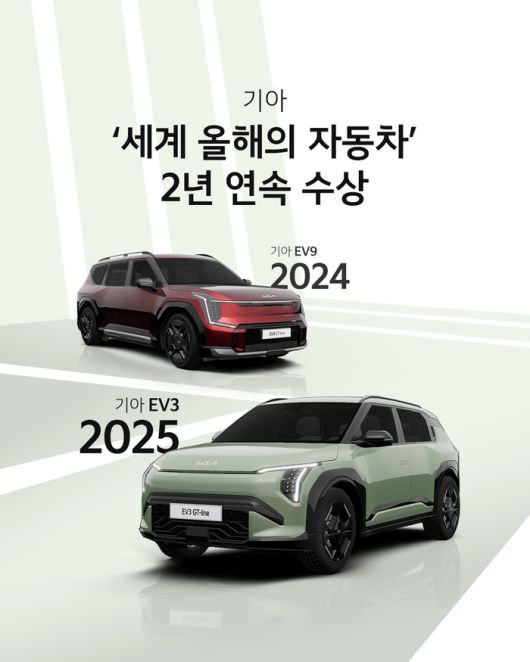 기아는 지난해 EV9으로 올해는 EV3로 세계 올해의 차 2연패를 달성했다. 사진 | 현대차그룹