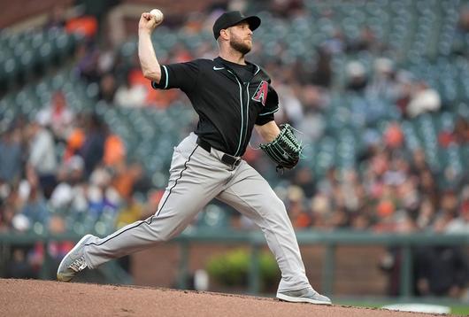 애리조나 켈리가 13일(한국시간) 캘리포니아주 샌프란시스코 오라클 파크에서 열린 2025 메이저리그(ML) 샌프란시스코전에서 역투하고 있다. 사진 | AFP 연합뉴스