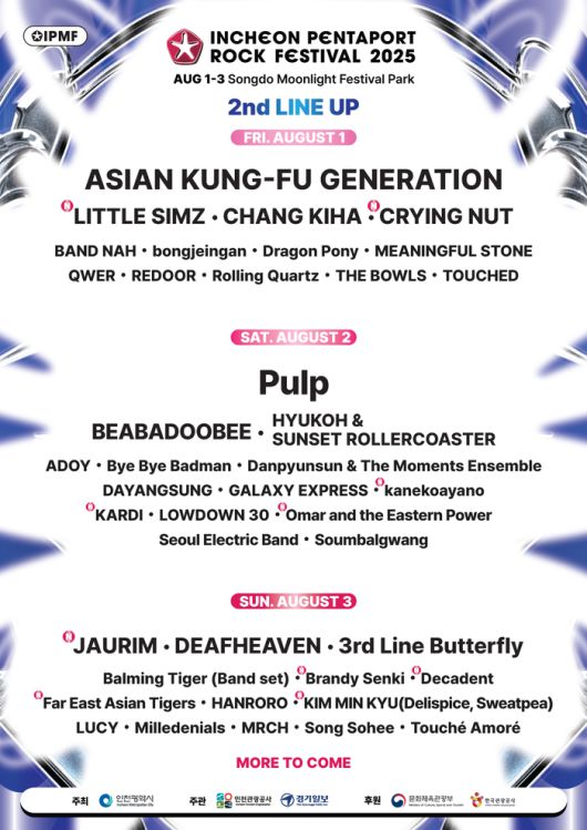 ‘2025 인천펜타포트 록 페스티벌’ 2차 라인업. 사진 | 인천관광공사