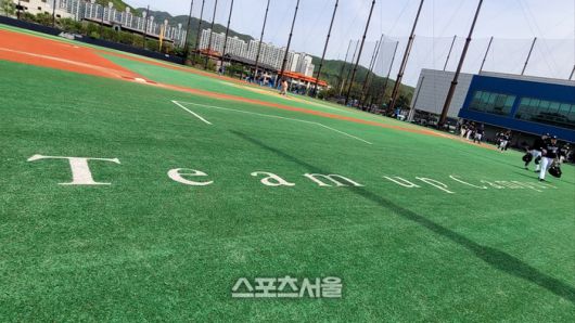 충진제가 없는 팀업 캠퍼스 인조잔디 상태. 사진 | 스포츠서울 DB