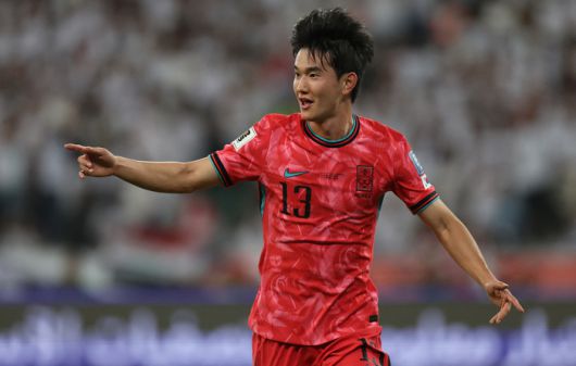 이라크전 선제 결승골의 주인공 김진규. 사진 | 바스라=로이터연합뉴스