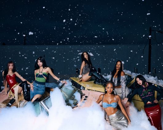 캣츠아이 메간, 소피아, 다니엘라, 라라, 윤채, 마농(왼쪽부터 시계방향). 사진 | 하이브 X 게펜 레코드