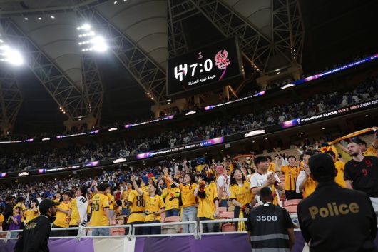 2024-2025 AFC 챔피언스리그 엘리트 8강전에서 알 힐랄에 0-7로 패한 광주. 사진 | 한국프로축구연맹