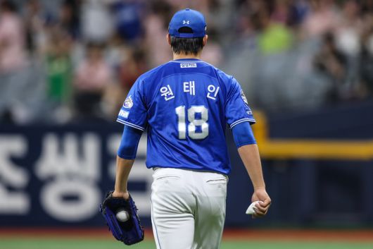 삼성 선발 원태인이 28일 고척스카이돔에서 열린 2025 KBO리그 키움전에서 마운드에 오르고 있다. 사진 | 삼성 라이온즈