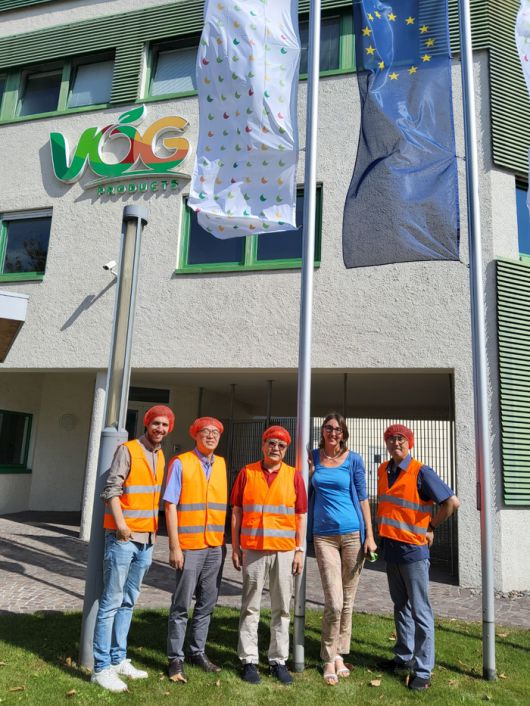 강원연구원 대표단이 이탈리아 남티롤 자치주 대표적인 과일 가공·유통 전문기관인 VOG Products를 견학했다.  사진|강원연구원