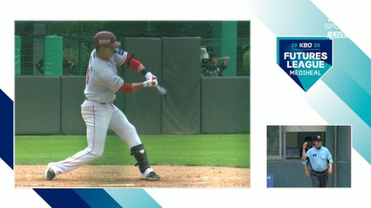 2025 KBO 퓨처스리그 체크스윙 비디오 판독 모습. 사진 | 티빙