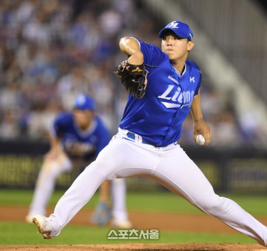 삼성 투수 배찬승이 2일 서울 잠실구장에서 열린 2025 KBO리그 두산과 경기 7회 역투하고 있다. 잠실 | 최승섭기자 thunder@sportsseoul.com