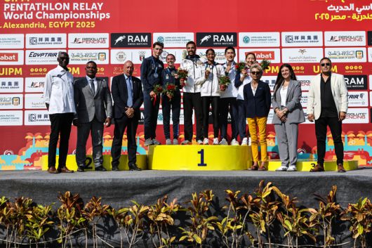 근대5종 성승민·서창완이 2025 계주 세계선수권대회 시니어 혼성계주에서 동메달을 차지했다. 사진 | 대한근대5종연맹