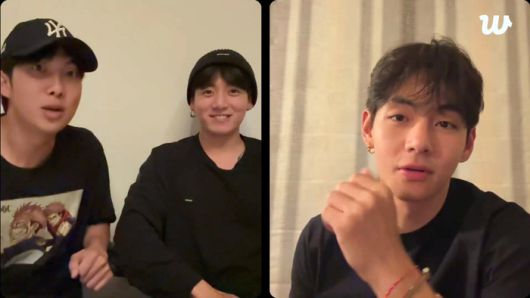 BTS RM-정국-뷔. 위버스 라이브 방송 캡쳐.