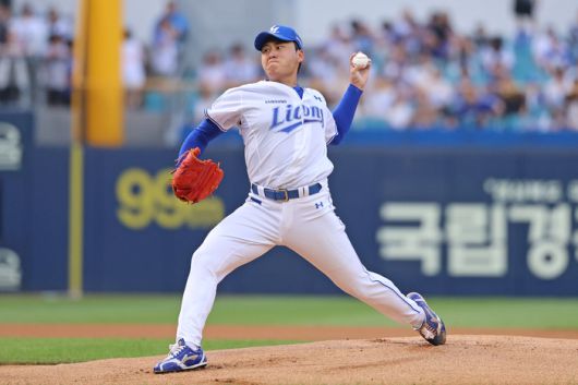 삼성 왼손 이승현이 4일 대구삼성라이온즈파크에서 열린 2025 KBO리그 LG전에 선발 등판해 역투하고 있다. 사진 | 삼성 라이온즈