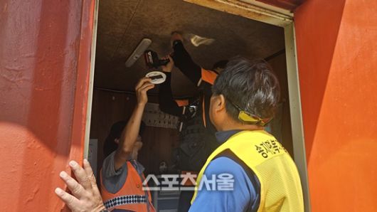 복지기동대 소방서 합동 화재점검 모습 = 해남군 제공