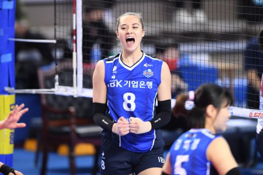 2021~2022시즌 기업은행에서 뛰던 시절의 레베카 라셈.제공 | 한국배구연맹