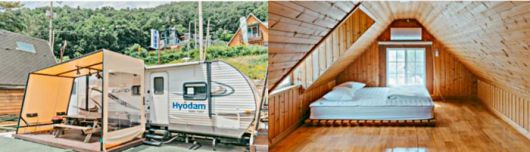 카라반과 펜션형 객실. 사진 | 르푸앙 수상레저