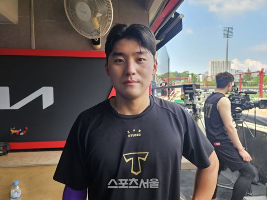 KIA 김도영이 2일 광주-기아 챔피언스 필드에서 2025 KBO리그 한화전에 앞서 훈련을 마친 후 포즈를 취했다. 광주 | 김동영 기자 raining99@sportsseoul.com