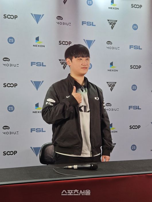 디플러스 기아 ‘엑시토’ 윤형석이 25일 서울 잠실DN콜로세움에서 열린 2025 FSL 서머 A조 경기 승리 후 취재진 인터뷰에 응하고 있다. 잠실 | 강윤식 기자 skywalker@sportsseoul.com