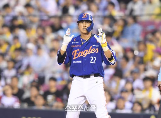 한화 채은성이 세리머니를 하고 있다. 잠실 | 최승섭기자 thunder@sportsseoul.com