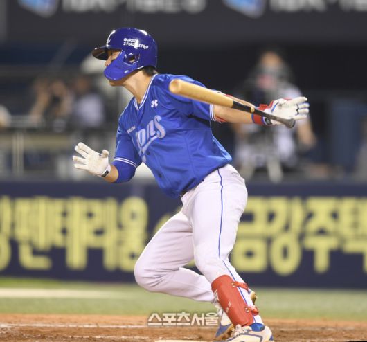 삼성 박승규가 26일 서울 잠실구장에서 열린 2025 KBO리그 두산과 경기 5회초 좌전안타를 치고 있다. 잠실 | 최승섭기자 thunder@sportsseoul.com