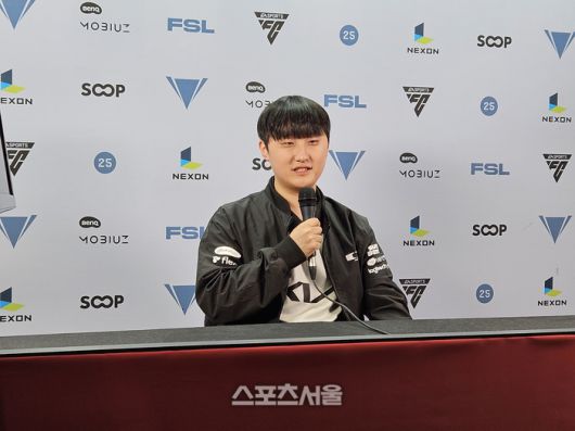 디플러스 기아 ‘엑시토’ 윤형석이 25일 서울 잠실DN콜로세움에서 열린 2025 FSL 서머 A조 경기 승리 후 취재진 인터뷰에 응하고 있다. 잠실 | 강윤식 기자 skywalker@sportsseoul.com