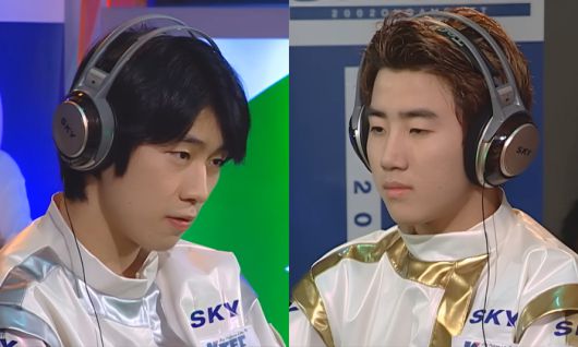 e스포츠 역대 최고의 라이벌로 불리는 임요환(왼쪽)과 홍진호. 둘의 대결은 ‘임진록’으로 불렸다. 사진 | OGN 유튜브