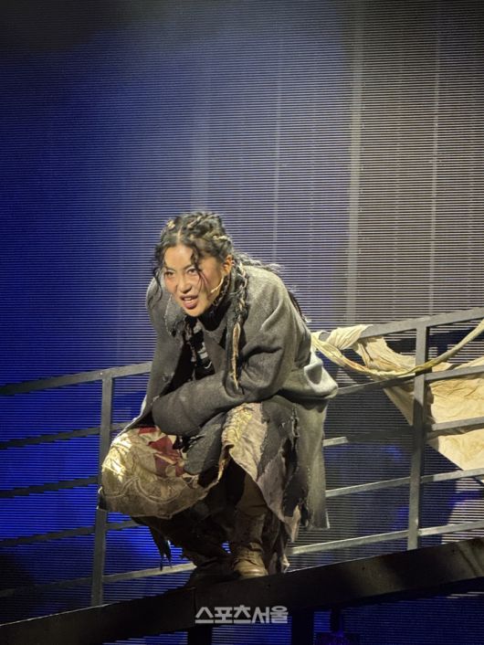 15일 뮤지컬 ‘시지프스’ 프레스콜에서 리헤이가 대표 넘버 ‘이방인’을 시연하고 있다. 사진 | 표권향 기자 gioia@sportsseoul.com