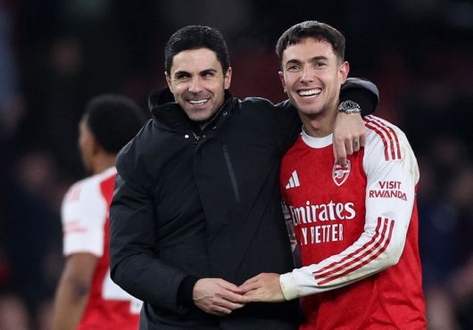 아르테타 감독과 수비멘디.로이터연합뉴스