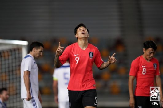 축구대표팀 시절 석현준. 사진 | 대한축구협회