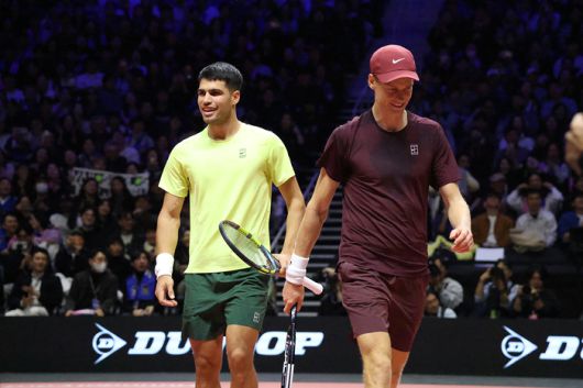 알카라스(왼쪽)와 신네르. 사진 | 세마스포츠마케팅