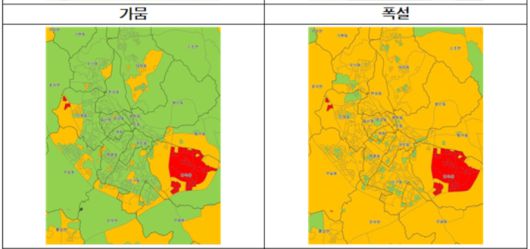 집계구별 재해등급.  사진|원주시청