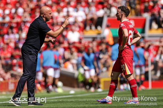 아르네 슬롯 감독-디오고 조타 / 사진=GettyImages 제공