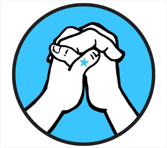 왼쪽 엄지손가락이 위