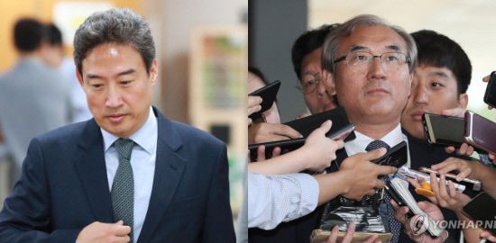 이규진 전 양형위원회 상임위원(왼쪽)과 이민걸 전 법원행정처 기획조정실장(오른쪽). 연합뉴스