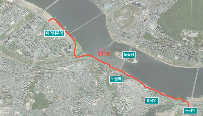 서울시 ‘한강변 보행네트워크’ 조성공사 위치도. 서울시 한강사업본부 제공