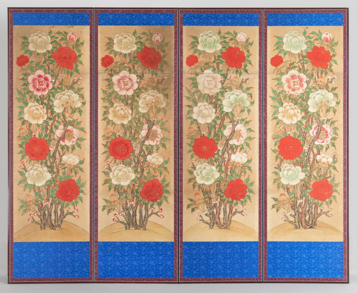 모란도 병풍. 문화재청 제공