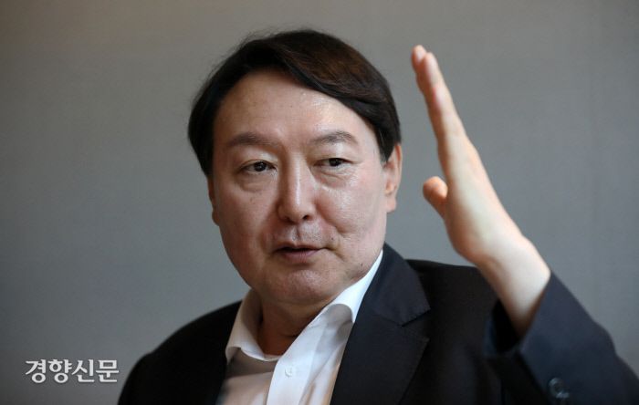 야권 대선주자인 윤석열 전 검찰총장. 경향신문 자료사진