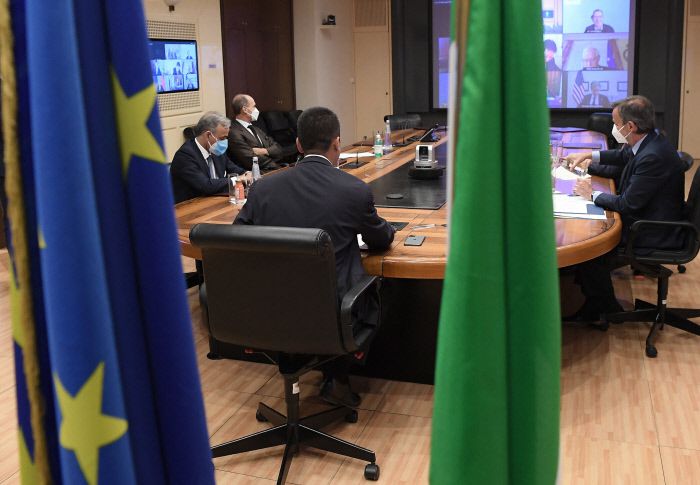 주요 7개국(G7) 외무장관이 8월19일 아프가니스탄 상황을 논의하기 위해 화상 회의를 열었다. 로마 | EPA연합뉴스