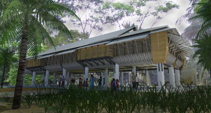 방글라데시의 부력 있는 건물 ‘Shelter of Kindness’ 구상도 | 자이언트 그라스 홈페이지 캡처