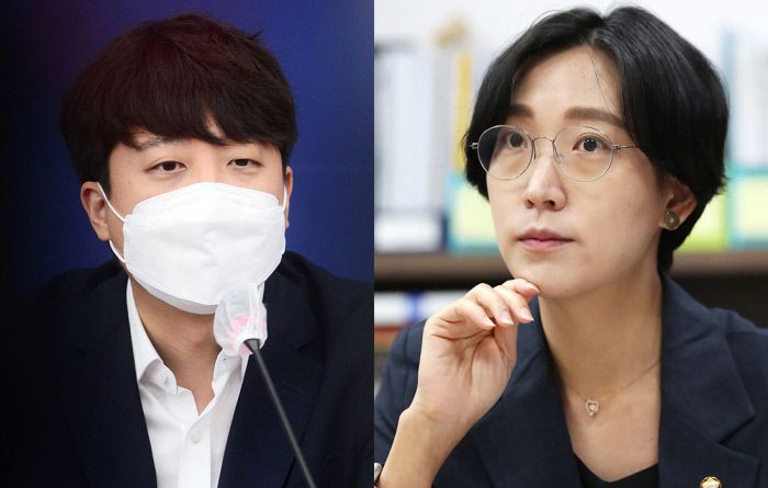 이준석 국민의힘 대표(왼쪽) 장혜영 정의당 의원(오른쪽)
