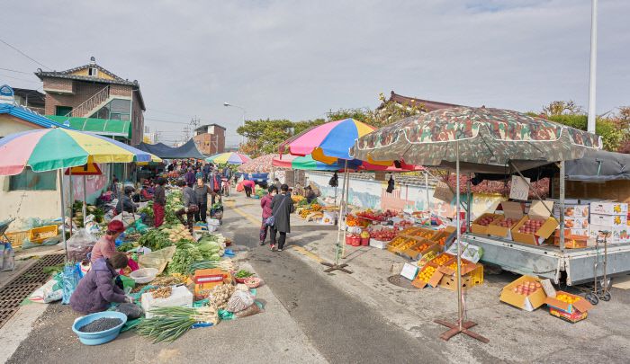1, 6일이 든 날 열리는 순창 오일장의 주인공은 갓 수확한 무, 배추, 생강 등 김장 재료였다.